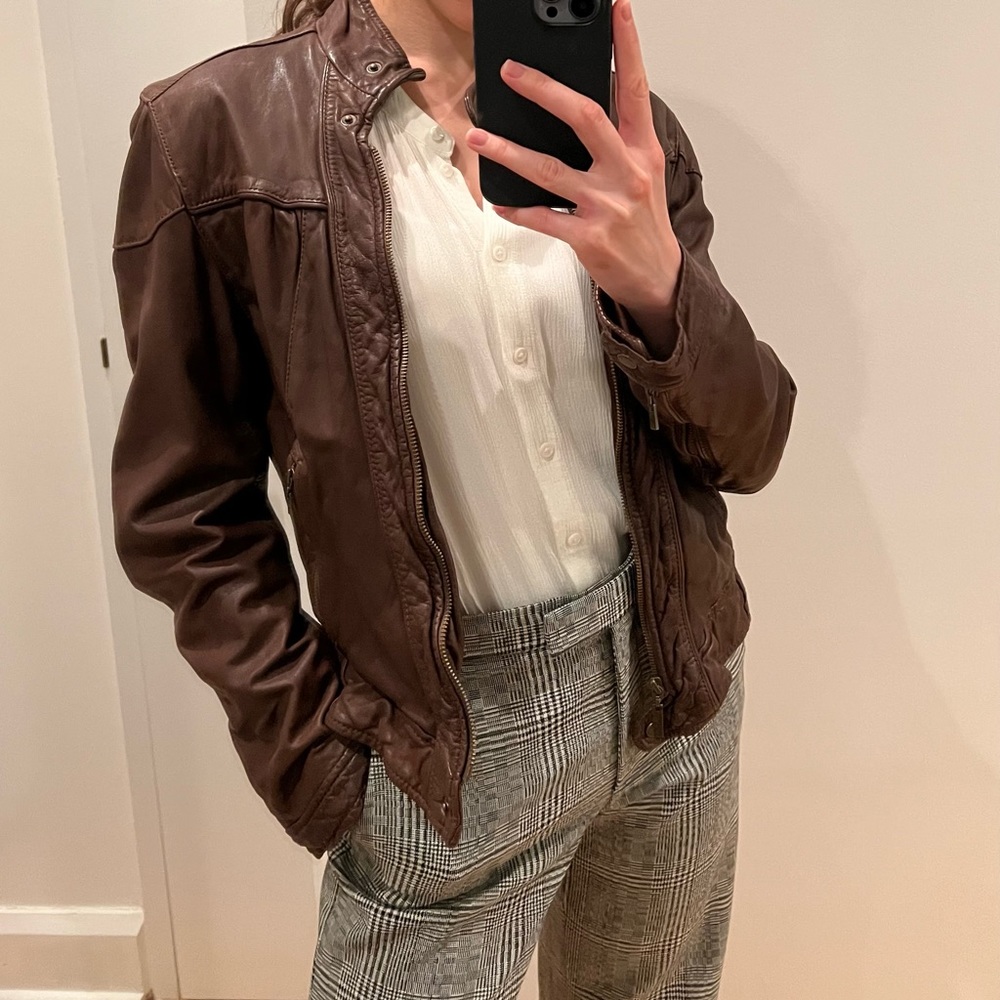 Cole Haan leather jacket in Chocolate Brown, NWOT